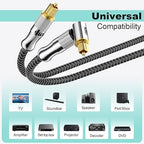 EMK Premium 24K Gold-Plated Right Angle Optical Cable – 90° Toslink to Toslink (0.6M/2Ft), 360° Rotatable for Soundbars, TVs & Home Theater