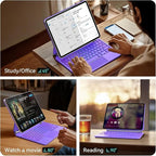 Keyboard Case for iPad Air 13 inch (M2, 2024),iPad Pro 12.9 inch (3/4/5/6th Gen) Magic Magnetic - Easy-Set Floating Cantilever Stand, Multi-Touch Trackpad Backlit Keyboard Case for iPad Air 13