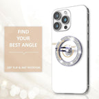 Magnetic Phone Ring Holder for MagSafe, Magnetic Phone Grip for iPhone, Compatible with iPhone MagSafe Wireless Charging. (Glitter Purple)
