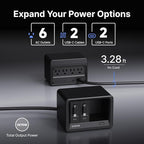 Gitryin 10-in-1 Desktop Charging Station with 2 Retractable Type-C Wall Chargers, 40W USB-C Power Strip with Flat Plug, Extension Cord with 1020J Surge Protection for Home Office