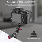 Super Clamp with Dual Ballhead Magic Arm, Aluminum Camera Clamp Mount Kit for DSLR Action Camera/Phone/Monitor/Video Light/Microphone, Camera Mount for Tripod/Desk/Tube (SY006)