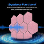 Mollywell Hexagon Acoustic Panels, High Density, Soundproofing, Decorative Noise Reduction Felt Wall Tiles for Ceilings, Home Office & Gaming Room (Smoky Pink), 14x12x0.4 Inch