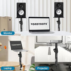 Set of 2 Studio Monitor Stands Desktop Speaker Stands Height Adjustable 12" to 18" Speaker Stands with Desk Clamp
