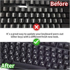 2PCS Russian Keyboard Stickers, Russian-Englsih Keyboard Letters Replacement Stickers White Font Black Background for PC Computer Laptop Notebook Desktop, Cyrillic Keyboard Alphabet Stickers