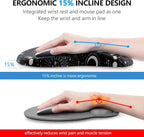 Mouse Pad Wrist Support, 2 in1 Keyboard Wrist Rest+ Ergonomic Mouse Pad, Non-Slip Wrist Rest for Computer Keyboard, Made Easy Typing & Relieve Wrist Pain(Sun Moon)
