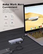 USB C Hub, 7 Ports USB C Multiport Adapter with 4K HDMI, 100W PD Charging, USB 3.0 5Gbps Data Port and 2 USB 2.0，TF/SD Card Reader, for MacBook Air, MacBook Pro, iPhone 15, iPhone 15 Pro Max