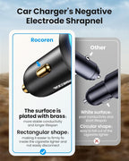 Rocoren 105W 6-Port Multiport Car Charger, PD Fast USB C Car Charger for Multiple Devices,Cigarette Lighter Adapter Car Travel Essentials for Road Trips with 5FT Cable,Car Accessories for iPhone 16/15