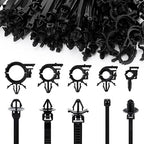 150 pcs Car Wire Loom Routing Clips Push Mount Cable Tie Assortment 10 Sizes Car Harness Routing Clips Universal Wiring Harness Replacement Parts for Automotive