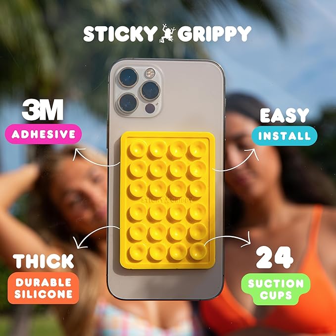 Suction Phone Case Mount, Sillicon Adhesive Phone Accessory for iPhone and Android, Hands-Free Fidget Toy Mirror Shower Phone Holder, Tiktok Videos and Selfies (Pearl Blue)
