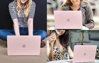 CISSOOK for MacBook Air 13.6 M4 M3 M2 Case 2025 2024 2022 Release, Plastic Hard Shell & Keyboard Cover & USB Adapter for MacBook Air 13.6 inch A3240 A3113 A2681, Baby Pink