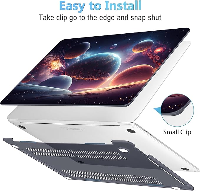 Mektron Case for MacBook Pro 16 Inch A2141 Cover 2019 Release 16" with Liquid Retina Display/Touch ID, Plastic Hard Shell with Keyboard Skin & Screen Protector & Dust Plug, Planets
