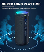 Ortizan Bluetooth Speakers, Portable Wireless Stereo Speaker - IPX7 Waterproof, 30W RMS(40W Peak) Loud Sound, Deep Bass, LED Light, Bluetooth 5.3, for Home/Shower/Outdoor/Beach, Gifts for Adult, Navy