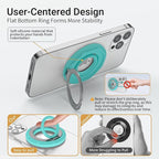 OPSO Magnetic Phone Ring Holder for MagSafe, 360 Degree Rotation Silicone Finger Ring Grip Stand Holder, Adjustable Kickstand, Compatible with iPhone 16 15 14 13 12/Pro/Max, Samsung and All Smartphone