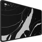 Large Mouse Pad, 31.5x15.7 inch Large Extended Computer Keyboard Mouse Mat, Water Resist Non-Slip Mousepad Rubber Base Long XXL Desk Mouse Pad for Work & Gaming, Office & Home, Black White