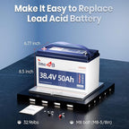 36V 50Ah Lithium Battery, Timeusb 36V LiFePO4 Battery with Low-Temp Cutoff Protection, Group31, Automotive Grade A Cells, Up to a 10-year Lifetime, Ideal for Trolling Motors and Solar Systems