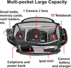 CADeN Camera Bag Case Shoulder Messenger Bag with Tripod Holder Compatible for Nikon, Canon, Sony, DSLR SLR Mirrorless Cameras Waterproof (Black, Small)