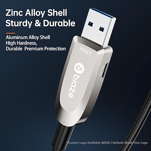 Active Optical USB 3.0 Extension Cable Fiber Optic Type A Male to Female USB Extension Cord USB Extender 5Gbps Data Transfer for Webcam, Gamera, USB Hub, Keyboard, Hard Drive, Printer(65ft)