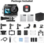 AKASO Brave 4 Pro 4K30FPS Action Camera - 131ft Underwater Camcorder Waterproof Camera with Touch Screen Advanced EIS Remote Control 5X Zoom Underwater Camera Support External Mic