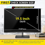 19.5 Inch Computer Privacy Screen for 16:9 Computer Monitor, Anti-Blue Light Monitor Privacy Screen Filter, Anti-UV Computer Screen Privacy Shield