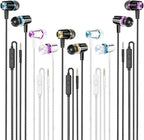 Rayleigh Wired Earbuds 5 Pack, Earbuds Headphones with Microphone, Earphones with Heavy Bass Stereo Noise Blocking, Compatible with iPhone, with iPad and Android Devices, MP3, Fits All 3.5mm Devices