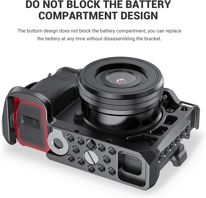 SMALLRIG Cage for Sony Alpha A6600/ILCE 6600 Mirrorless Camera with Cold Shoe Mounts - CCS2493