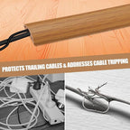 Floor Cord Cover Self Adhesive Cord Hider,3.3FT Cable Management, Extension Strip Protector for Wires, Prevent Cable Trips for Offices, Gyms, Exhibitions Cavity:0.3"(W) x 0.28"(H) Brown Wood