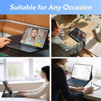 Keyboard Case for iPad Pro 12.9 Inch 2017/2015 (1st & 2nd Generation), 7 Color Backlit, Multi-Touch Trackpad, Detachable Wireless with Pencil Holder Stand Folio Keyboard Cover, Black
