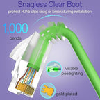 Cat6a Patch Cables 0.5ft (24 Pack) Slim, Cat6 Ethernet Patch Cable Pure Copper, Flexible Cat 6 Patch Cable 550MHZ 10G, Space-Saving Cat 6A Network Cables for Patch Panel, Green