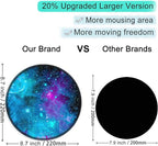 ITNRSIIET Round Mouse Pad with Stitched Edge Premium-Textured Waterproof Non-Slip Rubber Base Desktop Protection Mat Diameter 8.7 inches, Nebula Galaxy