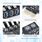 ELUTENG PCIE USB 3.0 Card 7 Ports PCI Expree to USB Expansion Card Super Speed 5Gbps PCI-e USB3 Hub Controller Adapter for Windows 11/10/8/7/XP/Vista