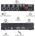 4 Channels Sound Card Computer Audio Interface, 4-in 4-out for Professional Recording of Live Streaming Karaoke, Driver Free USB Audio Interface
