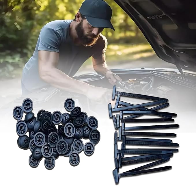 2026 upgraded heavy-duty self-locking nylon cable ties with uv protection for car repair, home, and cable management (50)