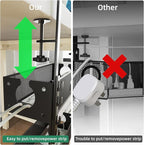 Multi-Model Under Desk Cable Management Tray 2 Packs Metal Under Desk Wire Management Clamp Mount Under Table Cord Management No Damage The Desk (Black)