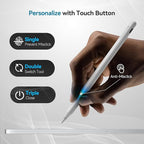 PS1-Pro2 Stylus Pen for Apple iPad 2018-2025｜Anti-Misclick Custom Shortcuts Pixel-Perfect with Metal Chrome Tip｜Pencil for iPad 11th & 10th Generation, Pro 11"/12.9"/M4, Air 3/4/5/M2/M3, mini 5/6th