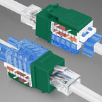 Everest 45° Angled RJ45 Cat5e Keystone Jacks 50-Pack in Green - Slim Profile Female RJ45 Connectors - Cat 5e Keystone Jack - Compatible with 45° Angled Speed Termination Tool - 45Term (B0BL3GS7ZY)
