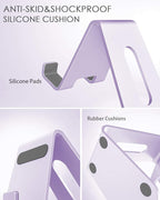 CreaDream Cell Phone Stand, Cradle, Holder,Aluminum Desktop Stand Compatible with Switch, All Smart Phone, iPhone 11 Pro Xs Max Xr X Se 8 7 6 6s Plus SE 5 5s-Purple