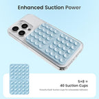 2PCS Silicone Suction Cup Phone Case Mount Double Sided, Hands-Free Phone Accessories Holder for Selfies and Videos, Silicon Sticky Phone Grip for iPhone and Android Light Pink&Light Blue
