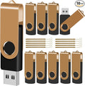 EASTBULL 64GB USB Flash Drive Bulk Thumb Drives 10 Pack with Lanyards USB 2.0 Memory Sticks Zip Drive Pen Drive for Storage and Backup Glod 10PCS 64GB
