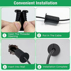 2pc Starlink Cable Grommet 3/4" Silicone Anti-Slip Wall Hole Pass Through Split Cable Bushings for TV Wire Ethernet Cord, Starlink Cable Routing Kit Accessories,38mm/1.5"Ht, Grey