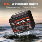 12V 100Ah LiFePO4 Lithium Battery MAX PLUS, Built-in 110A BMS & Bluetooth 5.0 APP, 15000+ Deep Cycles Lithium Batteries, Max. 1280Wh, 10-Year Lifespan for RV, Marine, Trolling Motors