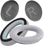 Professional Headphone Replacement Ear Pads for Bose QuietComfort 35 QC 2 15 25 Earpads Cushion for QC2 QC15 QC25 SoundTrue SoundLink Around-Ear Headphones (QC35/35ii, Silver Cushion + Grey Mat)