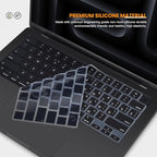 Russian Keyboard Cover Skin for 2024 2023 2022 2021 Apple MacBook Pro 14 A3112 A3401 A3185 A2992 A2918 A2442 A2779, MacBook Pro 16 A3403 A3186 A2991 A2485 A2780 M4 M3 M2 M1 Pro Max Protector-Black