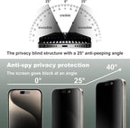 2 Pack Matte Privacy Screen Protector for iPhone 16 Pro 6.3-Inch Auto Dust Removal, No Bubbles,Anti-Spy Tempered Glass Film, Easy Installation
