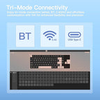 KEEBMONKEY WOBKEY Rainy 75 CNC Aluminum HMX/JWK/Cocoa Switches Triple-Mode Connectivity Mechanical Keyboard with Superior Acoustics, RGB/FR4/Silver SUS304/7000mAh/Cocoa Switch (Pro - Blue)