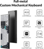 Keychron Q6 Max QMK/VIA Bluetooth Wireless /2.4 GHz/USB-C Wired Custom Mechanical Keyboard, Full Size Programmable Knob RGB Backlit Hot-Swappable Gateron Red Switch for Mac Windows Linux - Black
