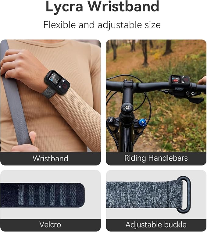 TELESIN T13 Waterproof Smart Remote Control with Color LCD Screen, 5-60m Wireless Remote with Wrist Strap, Compatible with GoPro Hero 13/12/11/10/9/8 Action Cameras