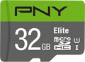 PNY 32GB Elite Class 10 U1 microSDHC Flash Memory Card - 100MB/s Read, Class 10, U1, Full HD, UHS-I, Micro SD