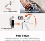 Insta360 Flow 2 Grey - Foldable AI Phone Gimbal, AI Tracking, Multi-Person Tracking, Built-in Tripod/Selfie Stick, Remote Control, iPhone/Android Portable Stabilizer