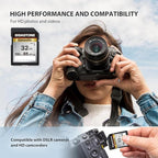 [5-Yrs Free Data Recovery] GIGASTONE 32GB SD Card, Camera Pro, A1 V10 SDHC Memory Card Compatible with SPYPOINT TACTACAM Trail Camera, with 1 Mini Cases