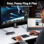 UGREEN USB 3.0 Switch 2 Computers Sharing USB C & A Devices, 4 Port USB Switcher Sharing Keyboard and Mouse, Printer/Scanner USB Switch Hub for Two Computers with 2 USB3.0 Cables and Controller